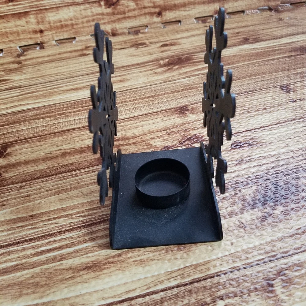 Target Matte Black Rustic Metal Iron Snowflake Candle Holder Votive Christmas